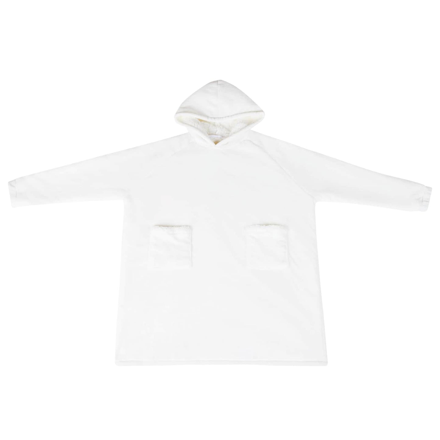 Hoodie-couverture blanc M polaire et flanelle