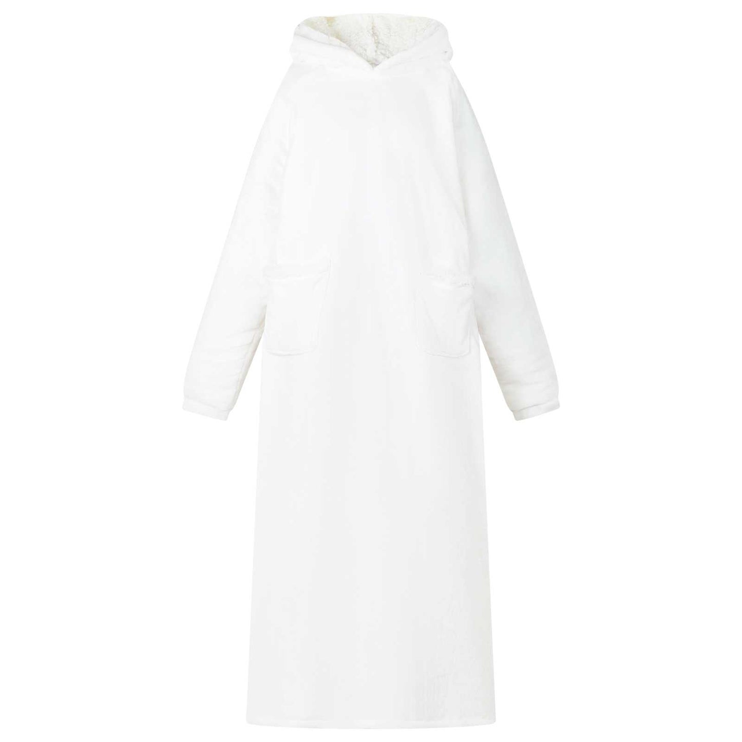 Decken-Hoodie Weiß M Fleece und Flanell