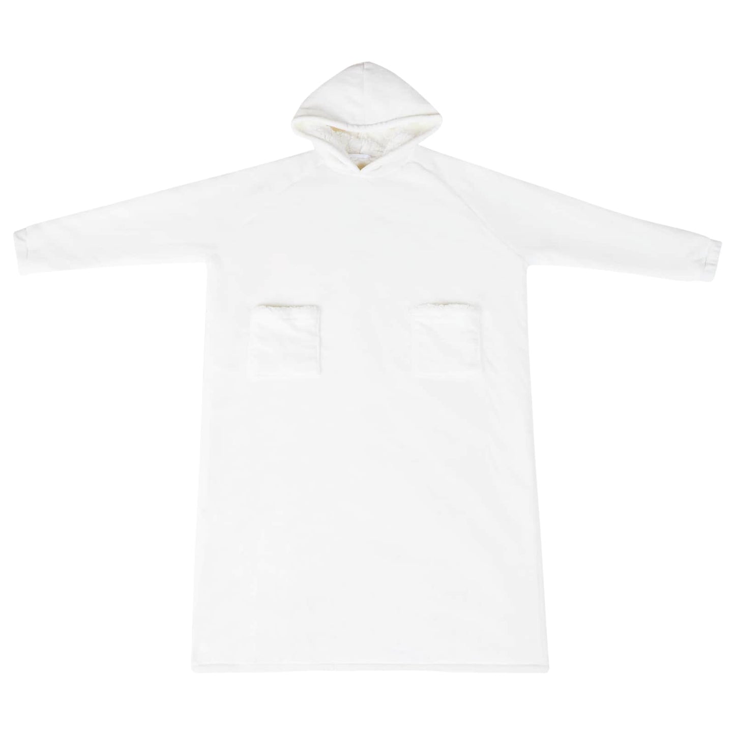 Decken-Hoodie Weiß M Fleece und Flanell