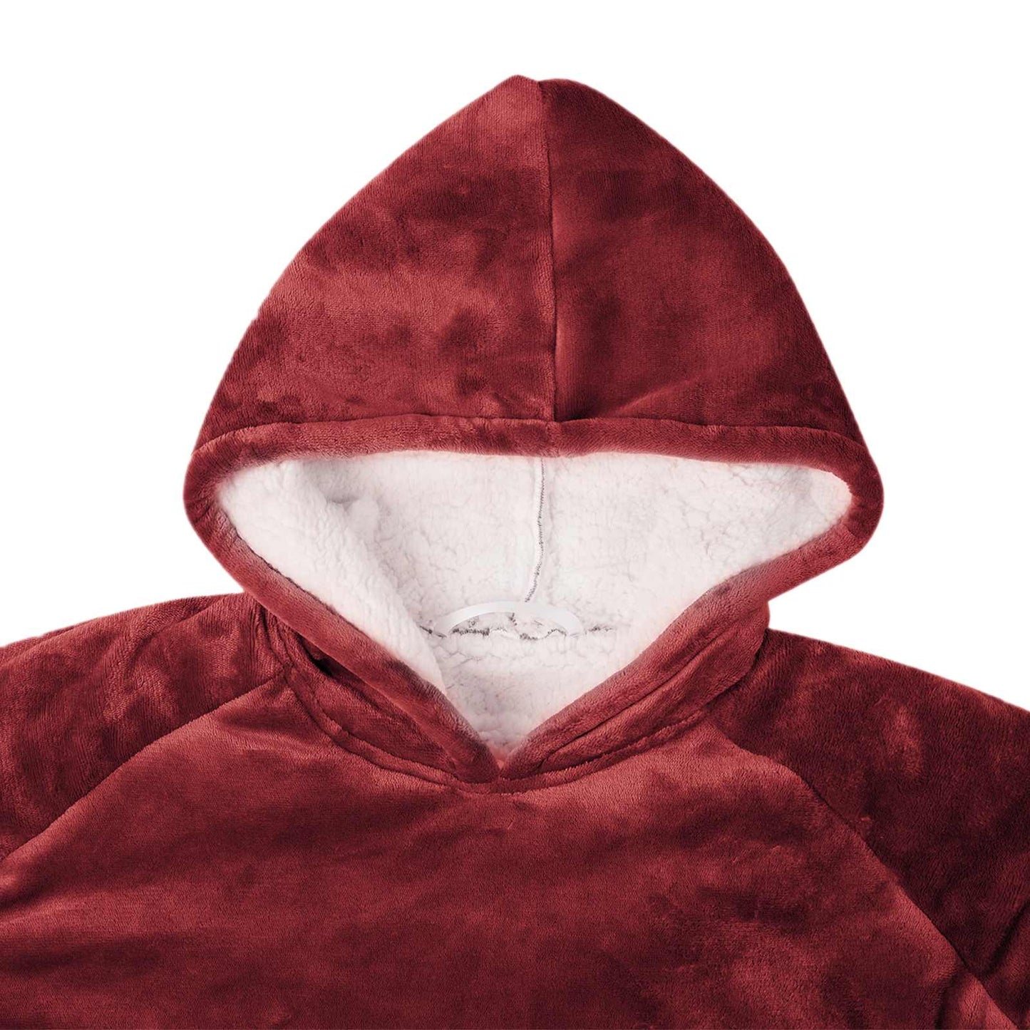 Wearable Blanket Hoodie Bordeaux Red M Fleece and Flannel