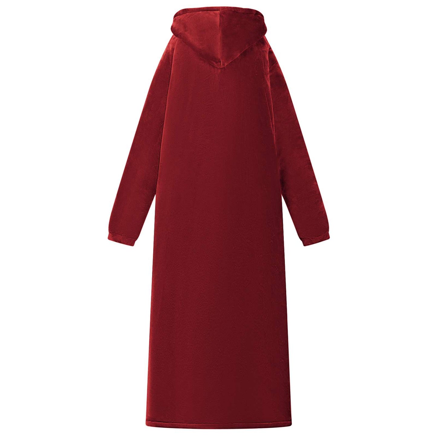 Decken-Hoodie Bordeauxrot M Fleece und Flanell