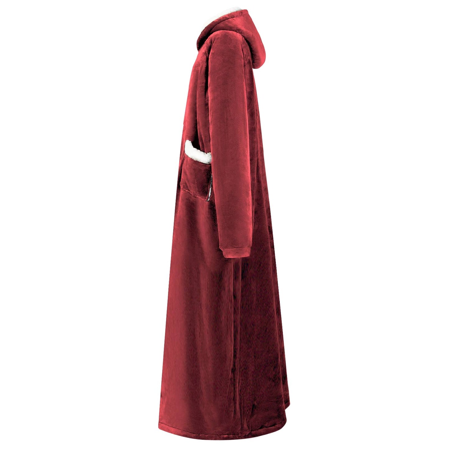 Decken-Hoodie Bordeauxrot L Fleece und Flanell