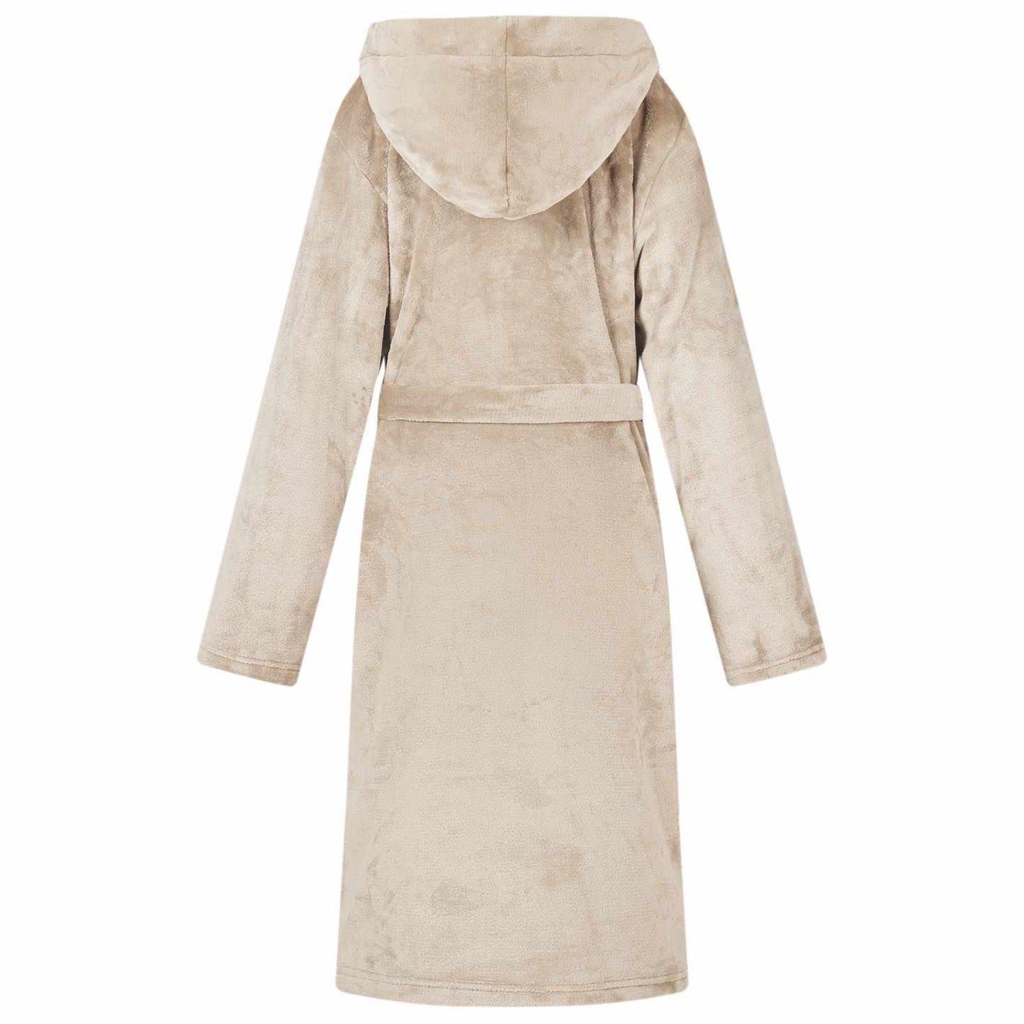 Peignoir à capuche beige S flanelle