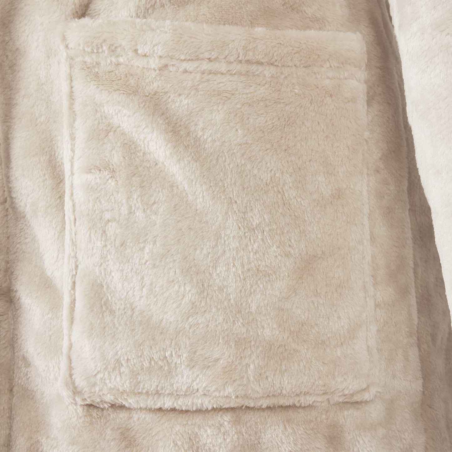 Hooded Bathrobe Beige XL Flannel
