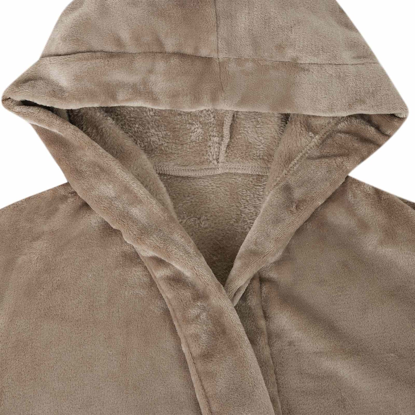 Peignoir à capuche chameau S flanelle