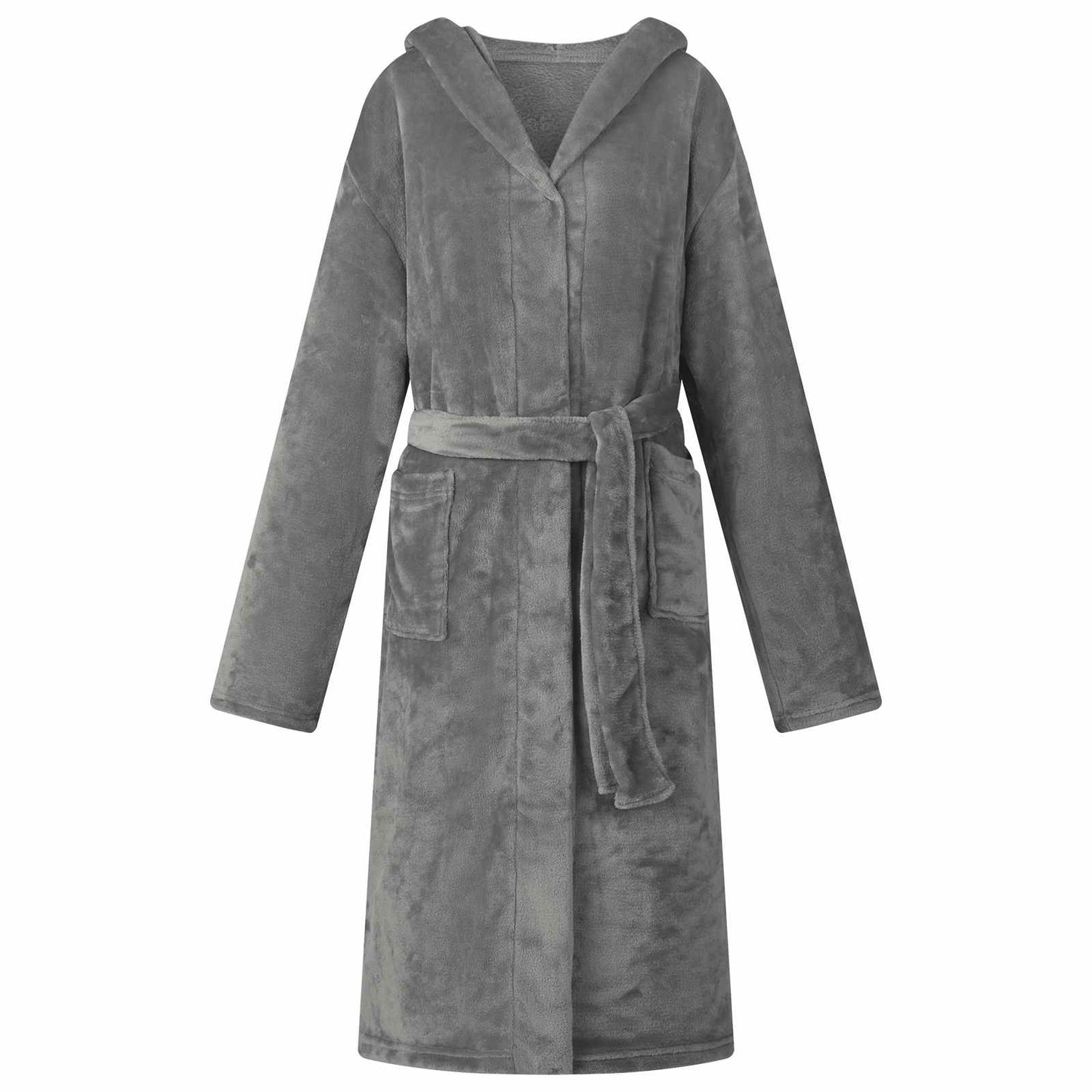Peignoir à capuche gris foncé S Flanelle