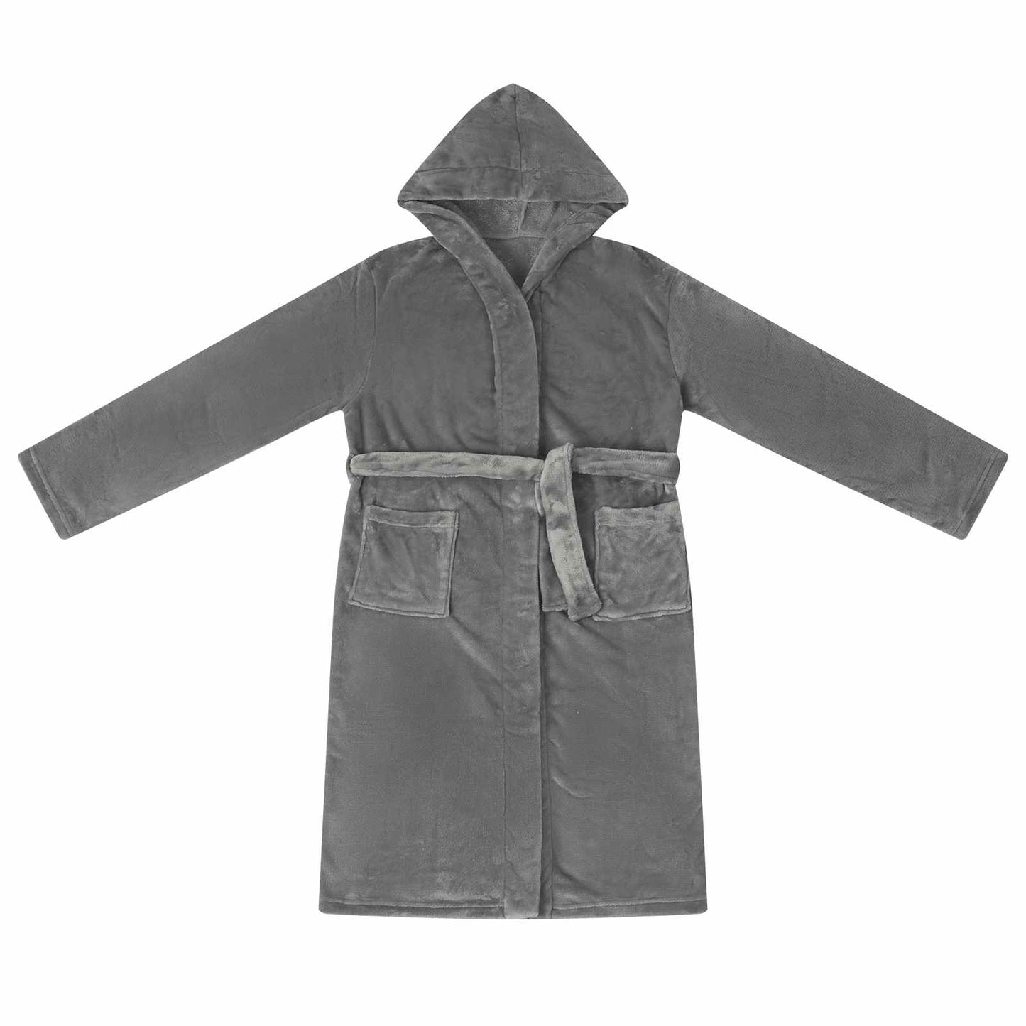 Peignoir à capuche gris foncé S Flanelle