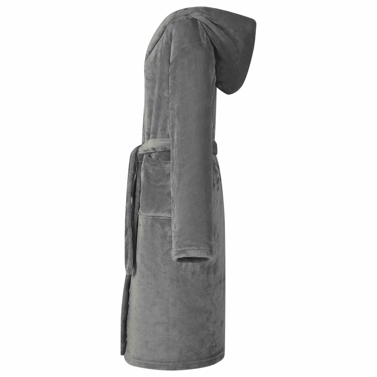 Peignoir à capuche gris foncé S Flanelle