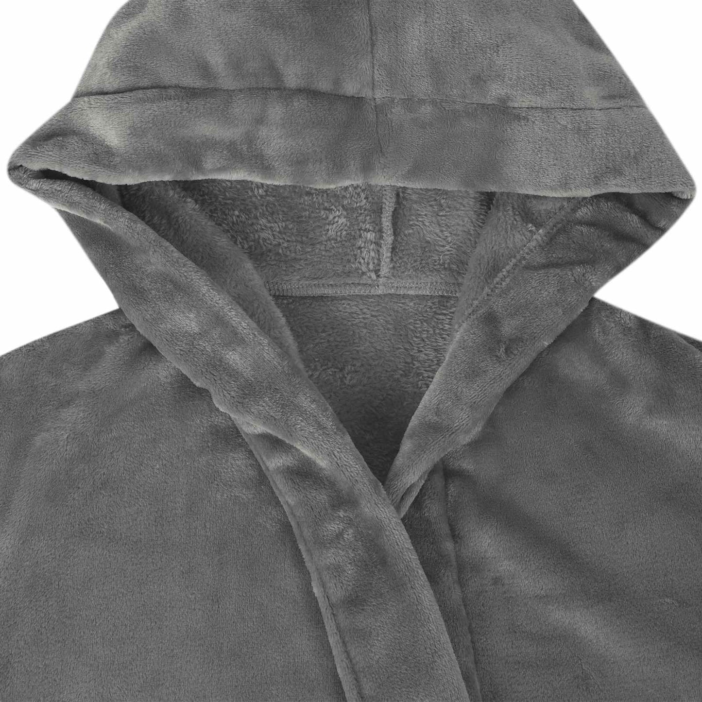 Peignoir à capuche gris foncé XXL flanelle