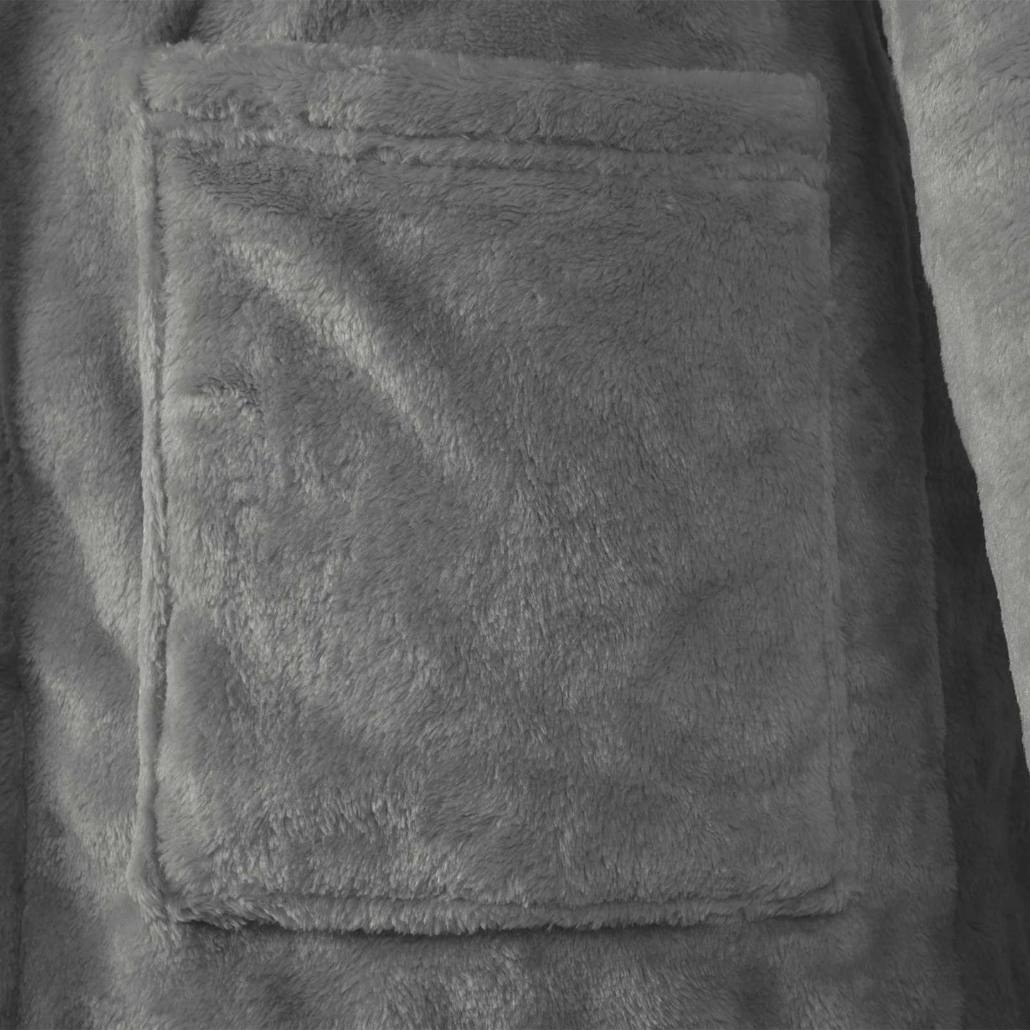 Peignoir à capuche gris foncé XXL flanelle