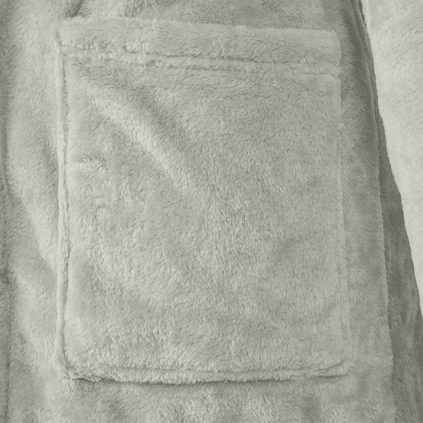 Peignoir à capuche gris en flanelle (taille S)