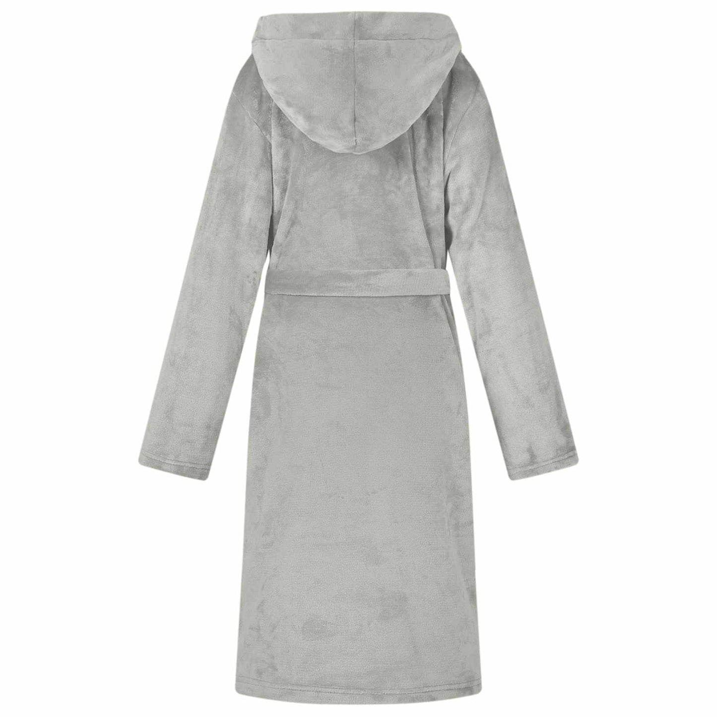 Peignoir à capuche gris en flanelle (taille S)
