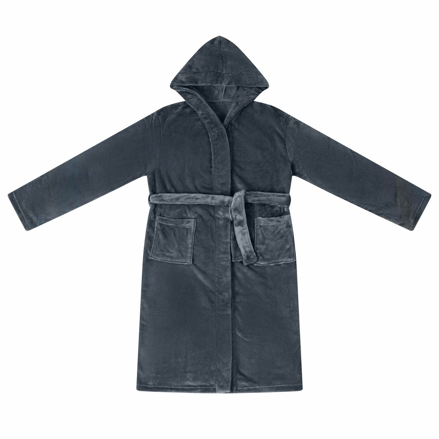 Peignoir à capuche bleu marine XXL flanelle