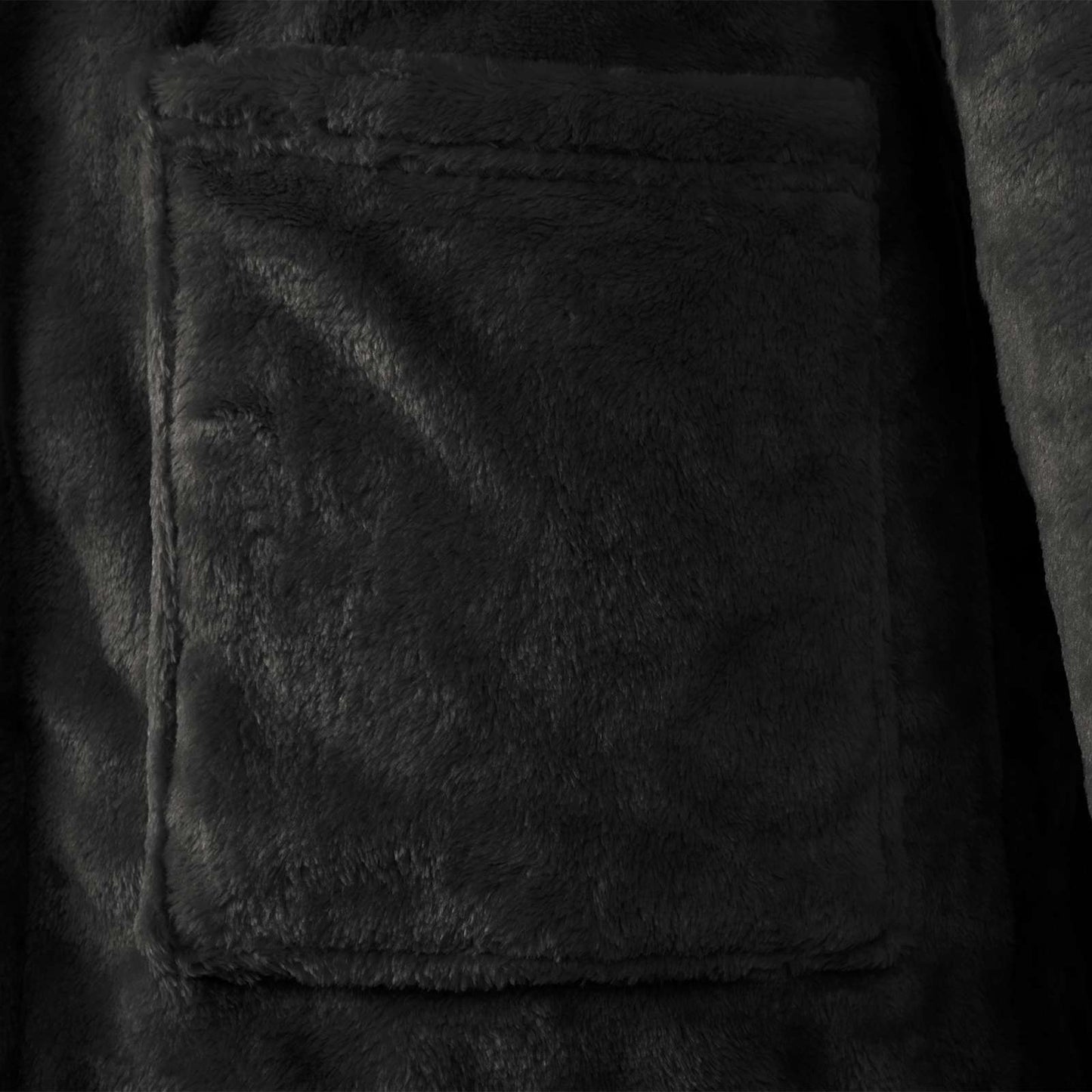 Peignoir à capuche noir XXL en flanelle