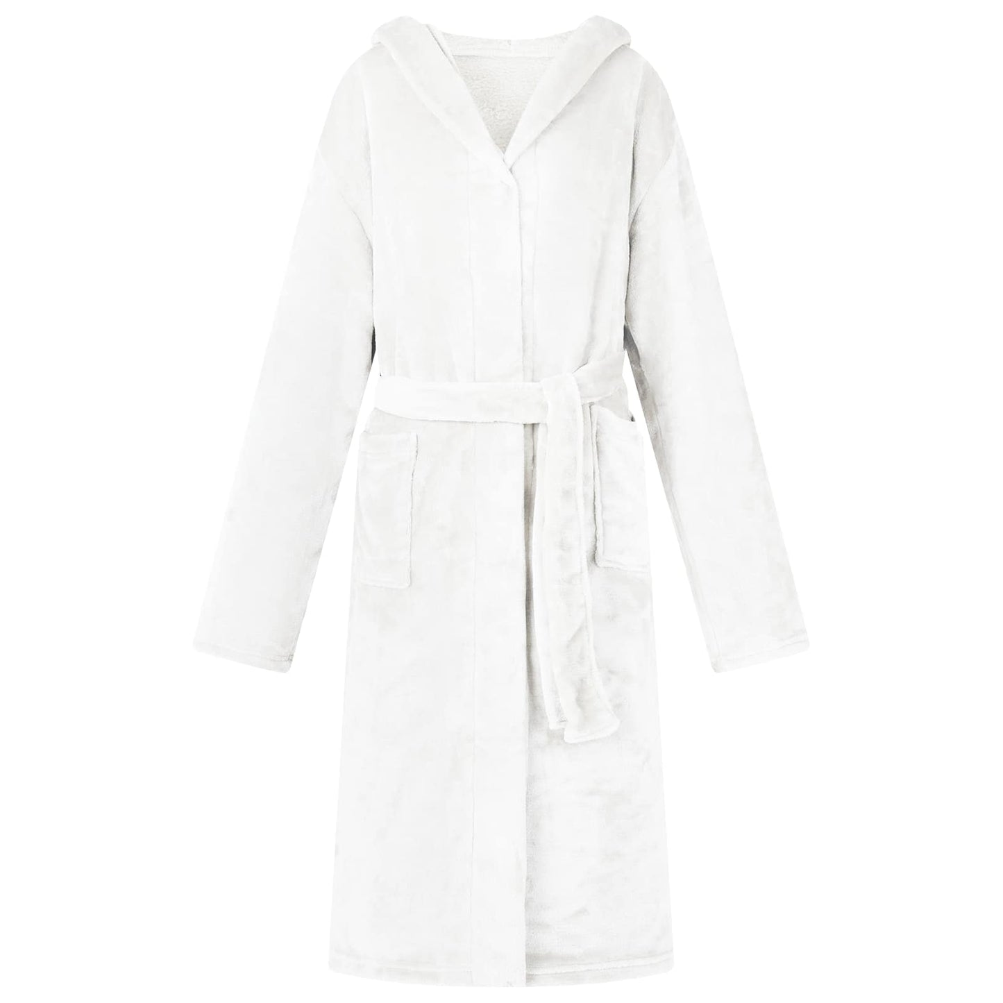 Bathrobe Hoodie White XXL Flannel