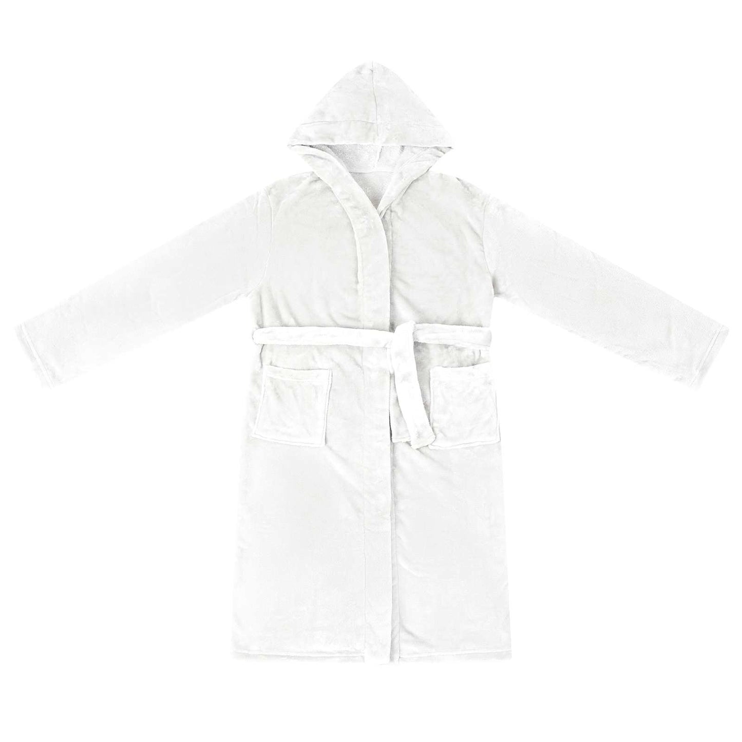 Bathrobe Hoodie White XXL Flannel