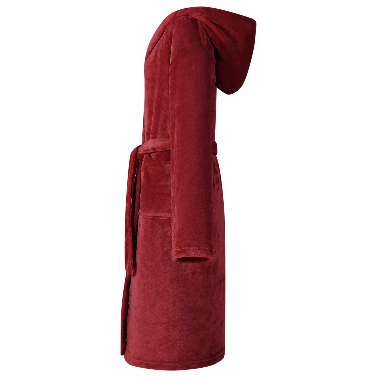 Peignoir à capuche bordeaux XXXL flanelle