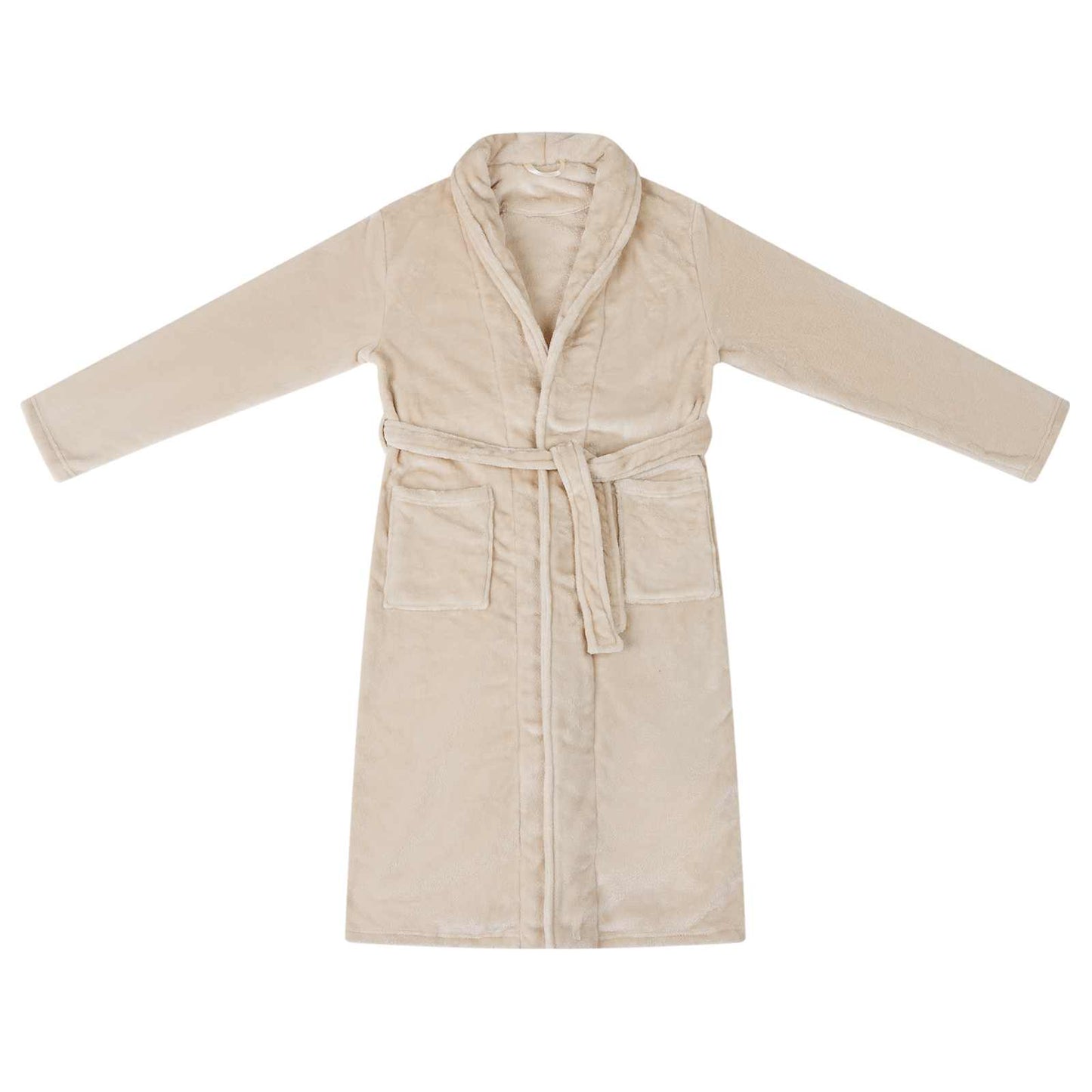 Bathrobe without Hood Beige XXXL Flannel