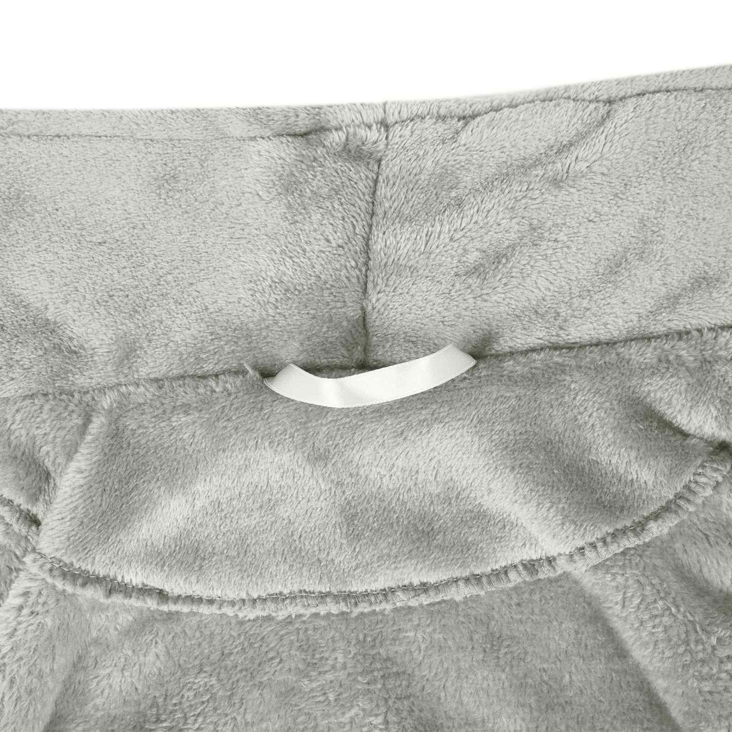 Bademantel ohne Kapuze Grau XXL Flanell