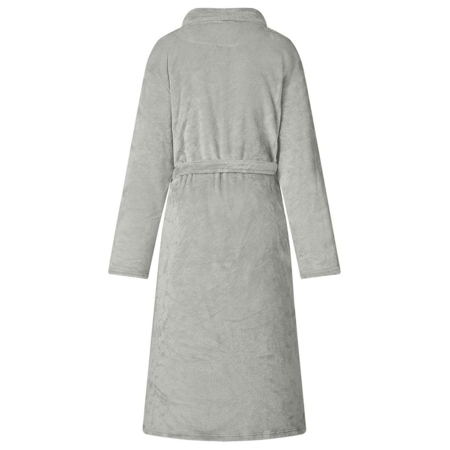 Bademantel ohne Kapuze Grau XXL Flanell
