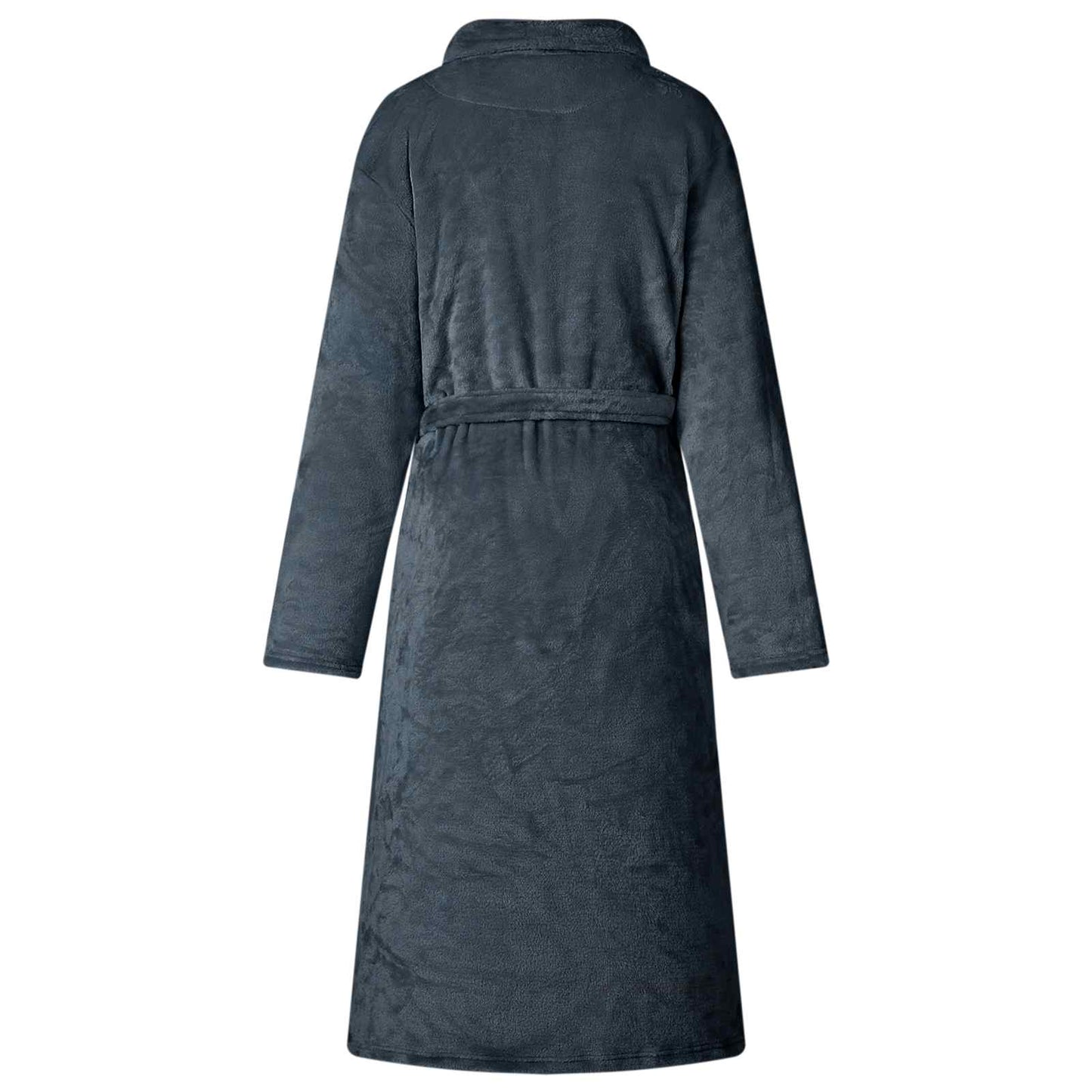 Bathrobe without hood Navy Blue XL Flannel