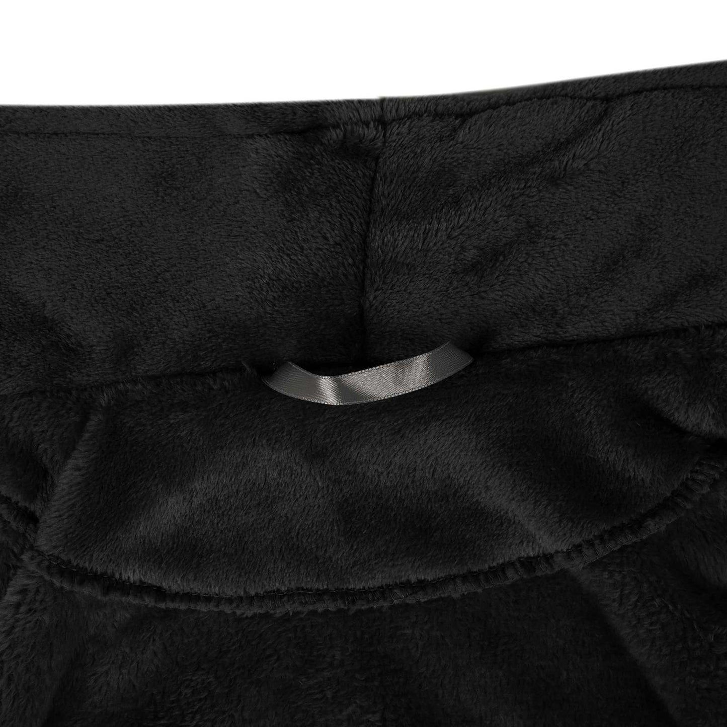 Bademantel ohne Kapuze Schwarz M Flanell