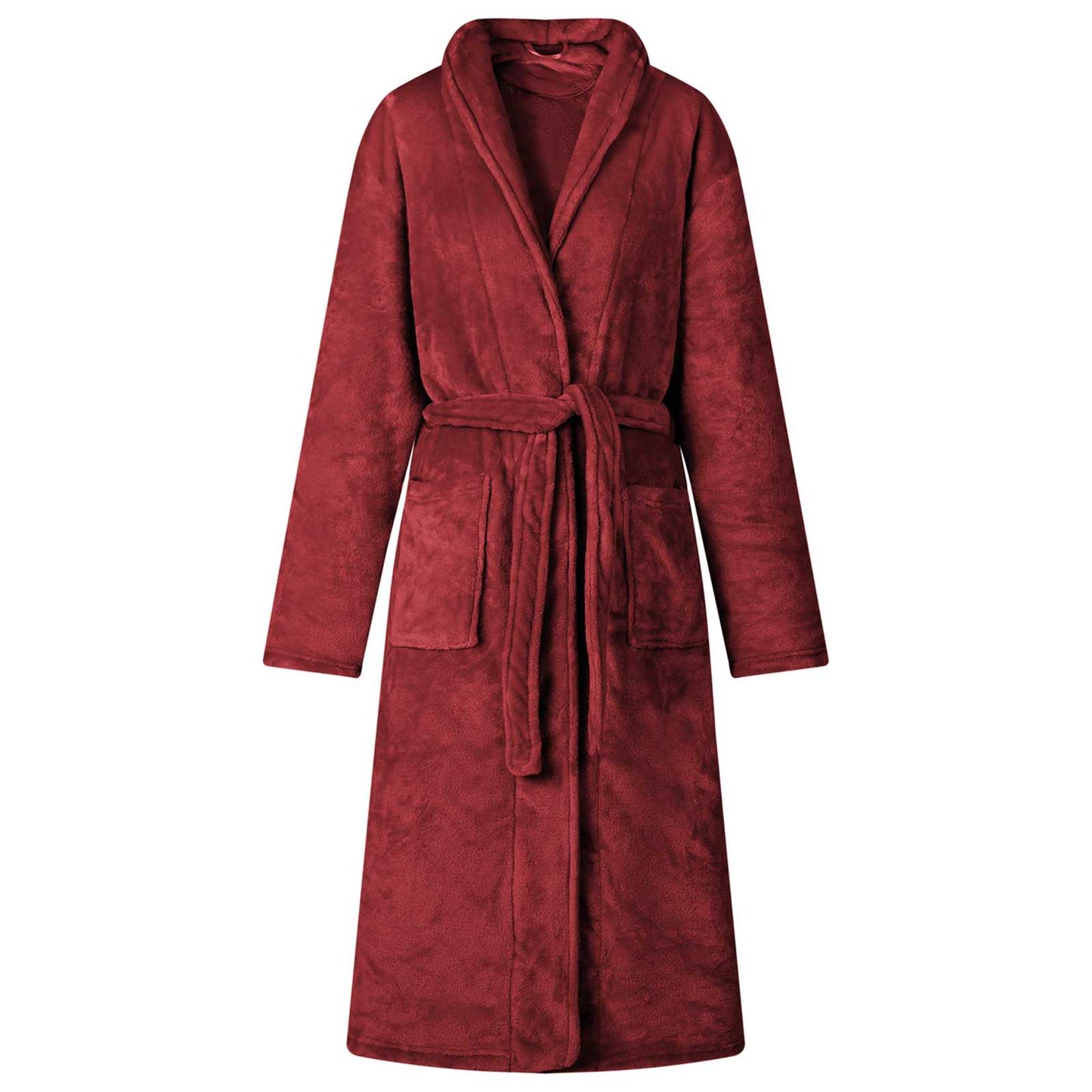 Peignoir sans capuche Rouge bordeaux M Flanelle