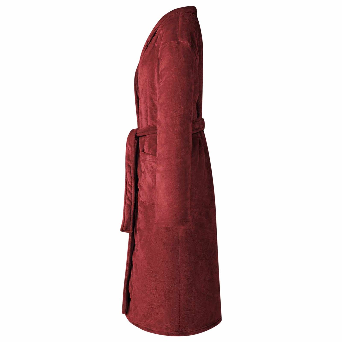 Peignoir sans capuche Rouge bordeaux M Flanelle