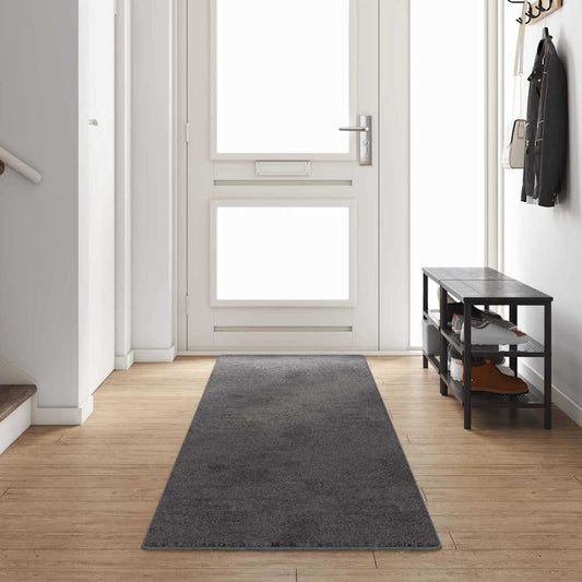 Grey Runner Rug 80 x 400 cm 100% Polypropylene Tufted