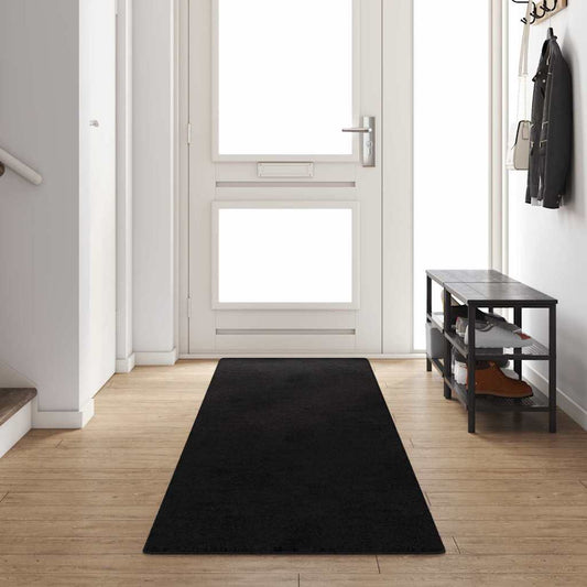 Black Runner Rug 80 x 400 cm 100% Polypropylene Tufted