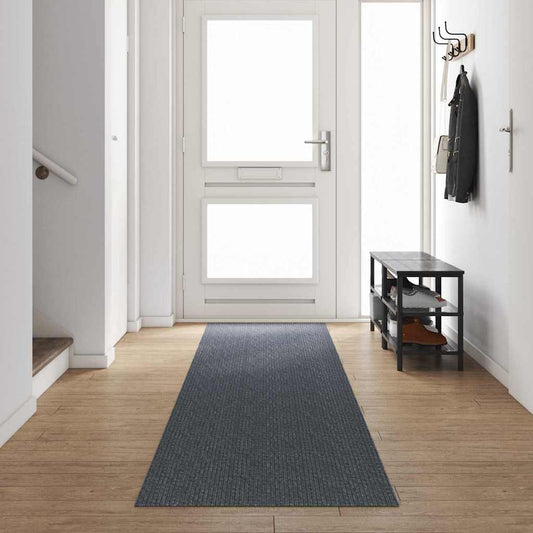 Gray Runner Rug 80 x 500 cm Fabric