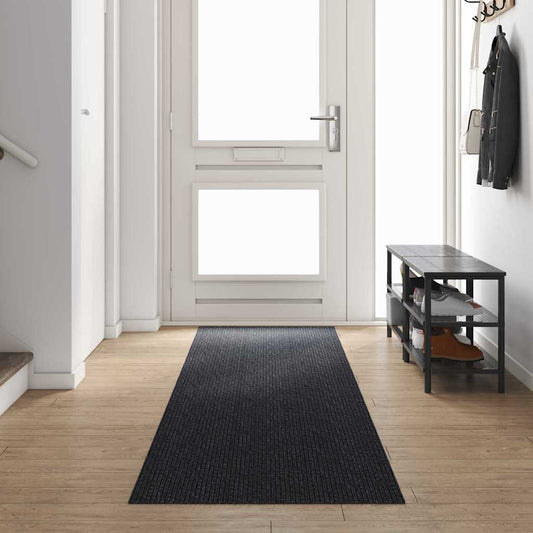 Teppichläufer Anthrazit 80 x 400 cm Stoff