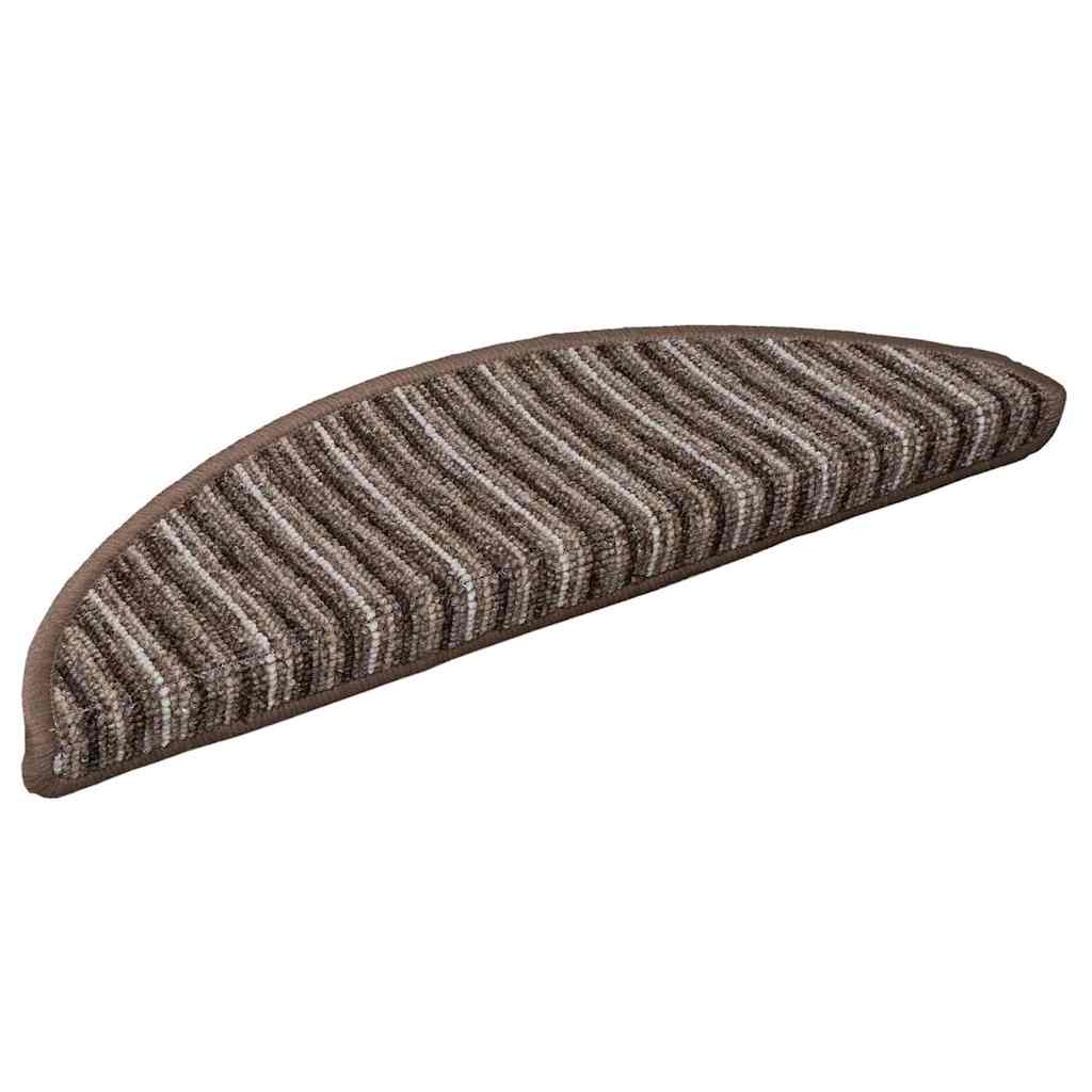 Protection d'escalier autocollante 15 pièces Marron 56 x 17 x 3 cm