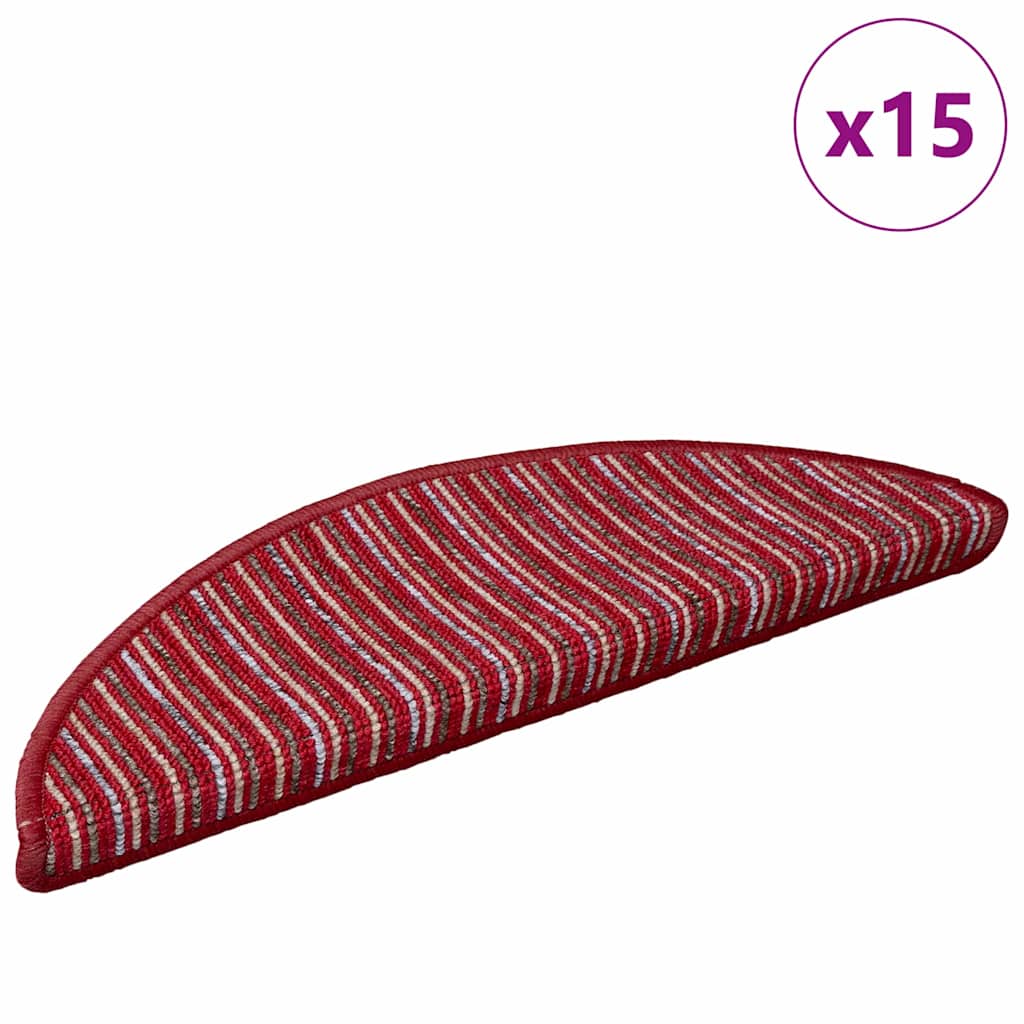 Protège-escaliers autocollants 15 pcs Rouge 56 x 17 x 3 cm