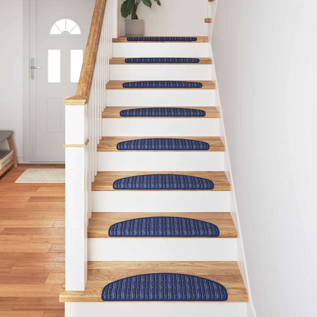 Protections d'escalier autocollantes 15 pcs Bleu 65 x 21 x 4 cm