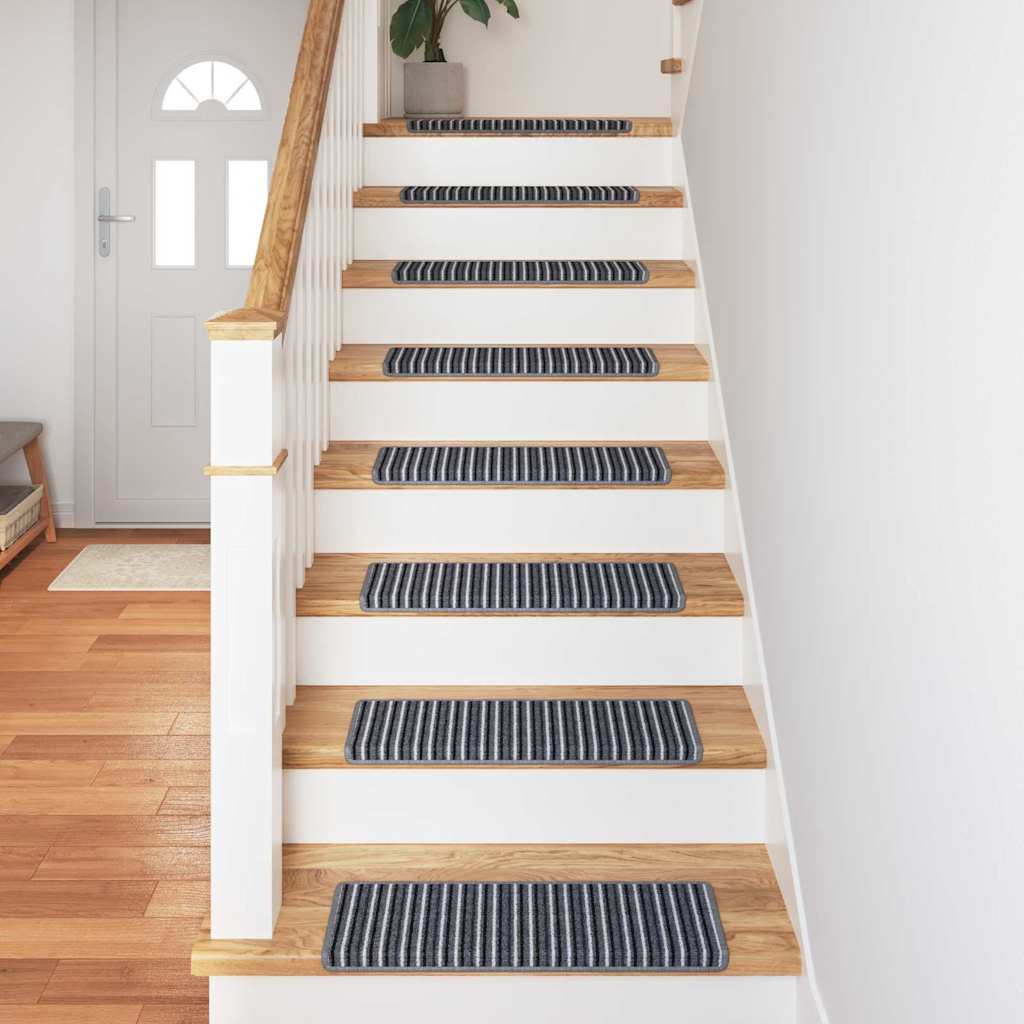 Selbstklebende Treppenschoner 15 pcs Grau 65 x 21 x 4 cm