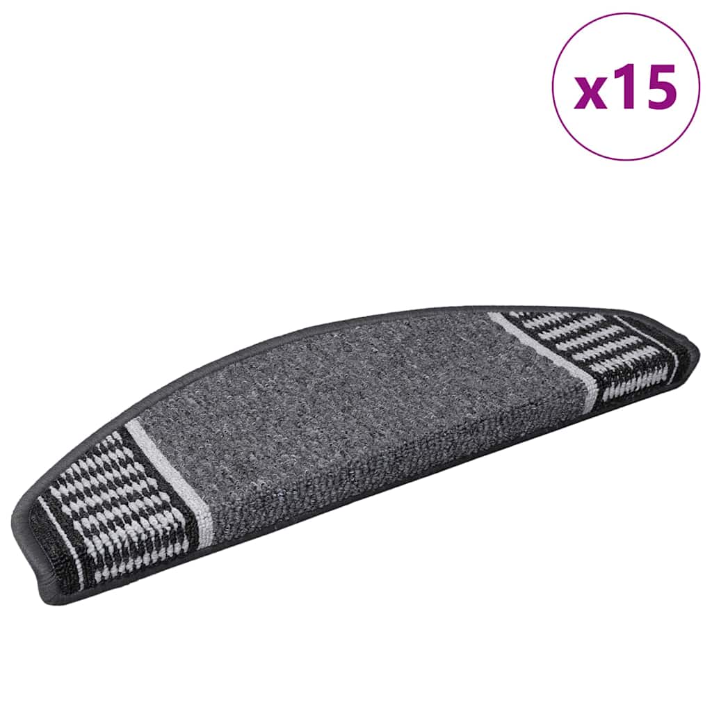 Selbstklebende Treppenschoner 15 pcs Anthrazit 65 x 21 x 4 cm