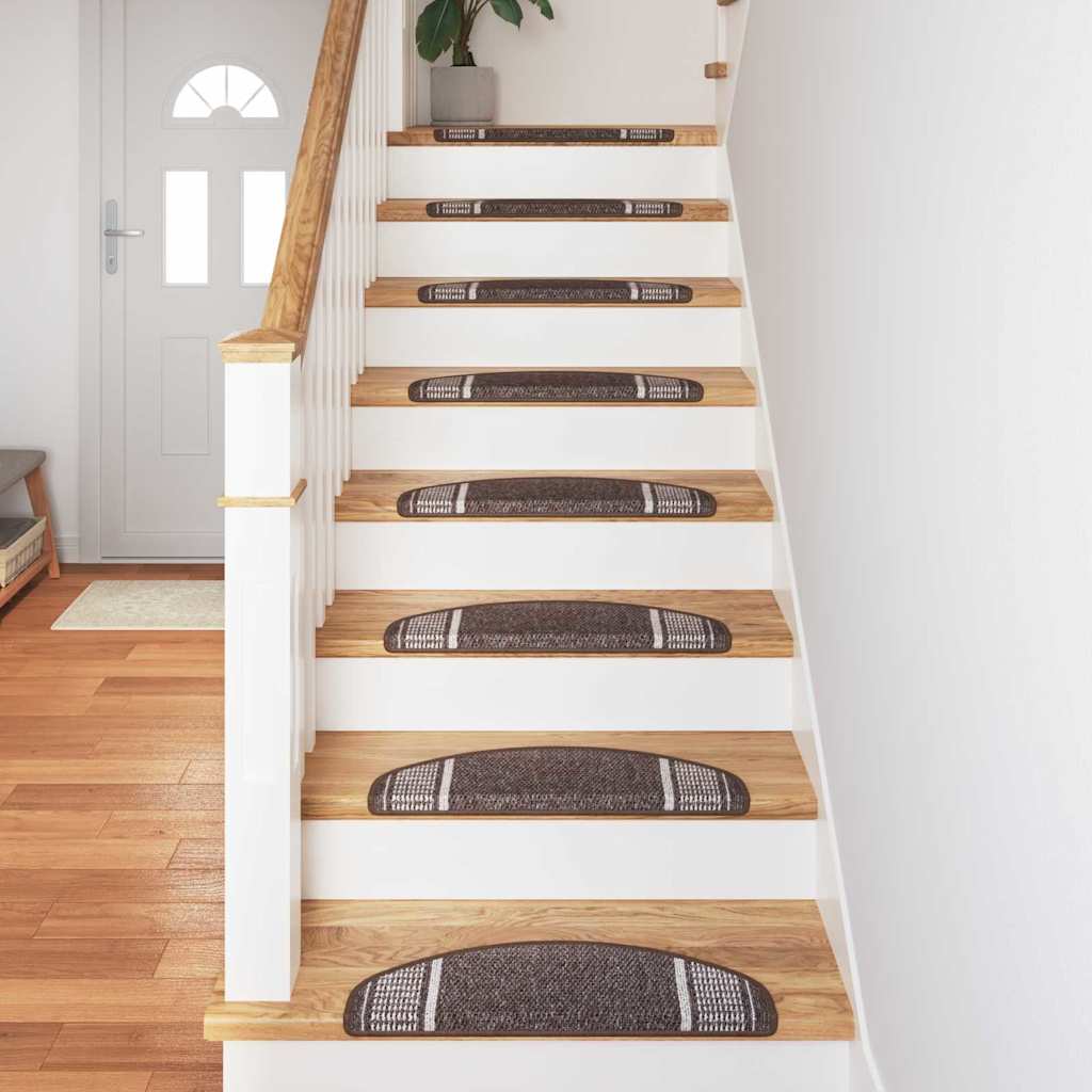 Protecteurs d'escalier auto-adhésifs 15 pcs Marron 65 x 21 x 4 cm