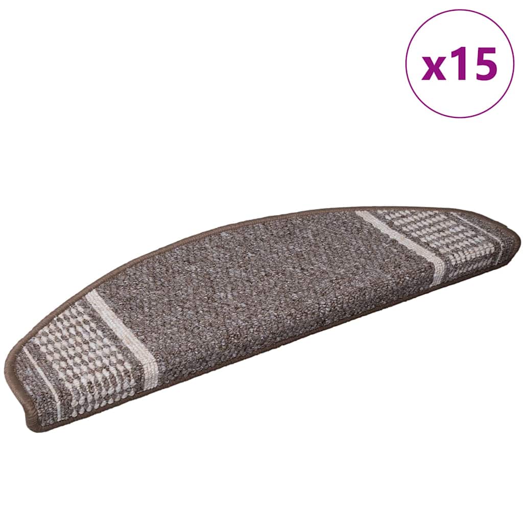 Protecteurs d'escalier auto-adhésifs 15 pcs Marron 65 x 21 x 4 cm