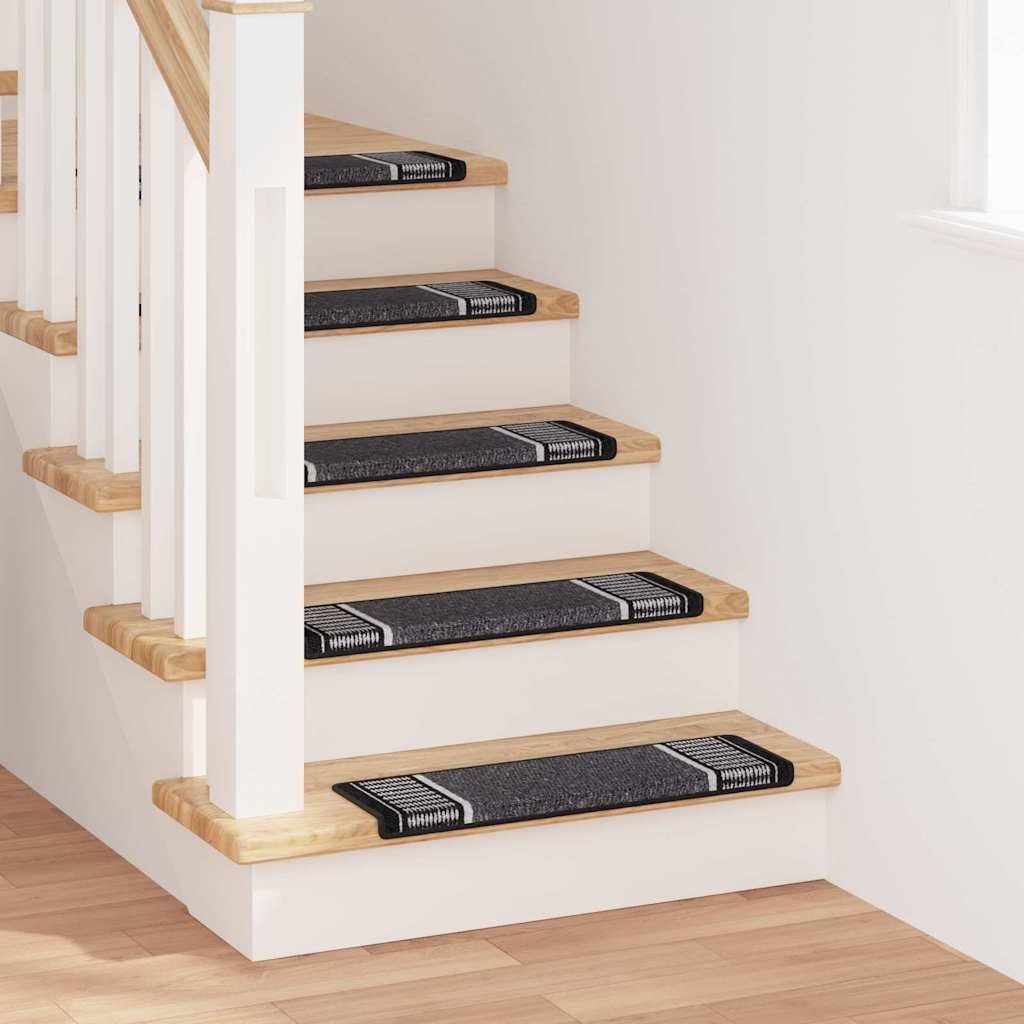 Protections d'escalier autocollantes 15 pcs Anthracite 65 x 21 x 4 cm
