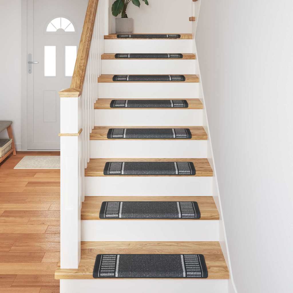 Protections d'escalier autocollantes 15 pcs Anthracite 65 x 21 x 4 cm