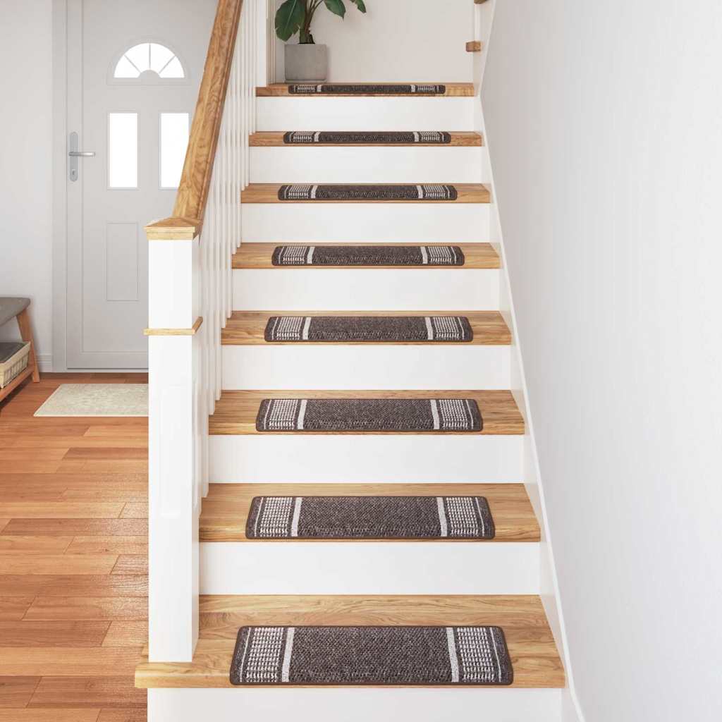 Tapis de marche adhésifs 15 pcs Marron 65 x 21 x 4 cm