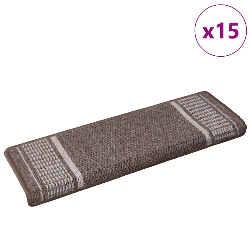 Tapis de marche adhésifs 15 pcs Marron 65 x 21 x 4 cm