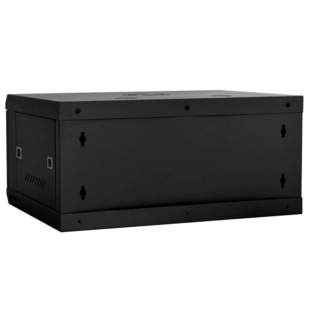 Armoire réseau de rangement noir 60 x 35 x 28 cm acier