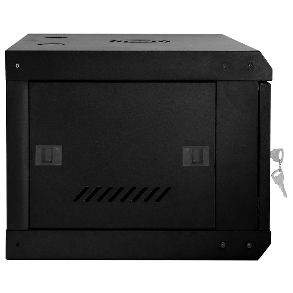 Armoire réseau de rangement noir 60 x 35 x 28 cm acier