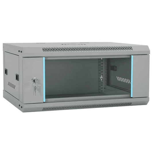 Netzwerkschrank mit Speicher Grau 60 x 35 x 28 cm Stahl