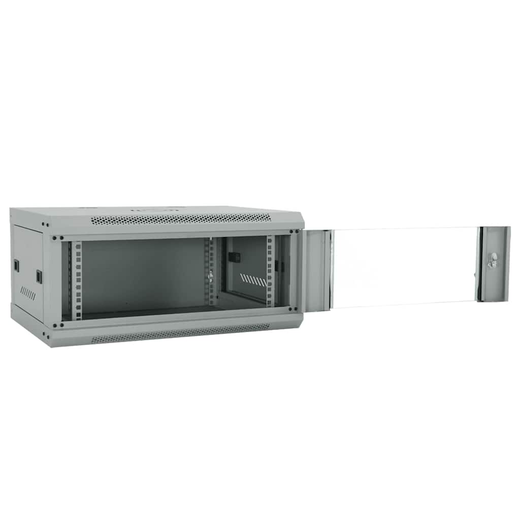 Netzwerkschrank mit Speicher Grau 60 x 35 x 28 cm Stahl