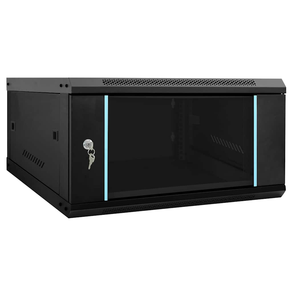 Armoire réseau avec rangement Noir 60 x 60 x 35 cm Acier