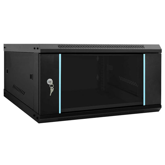 Netzwerkschrank mit Speicher Schwarz 60 x 60 x 35 cm Stahl