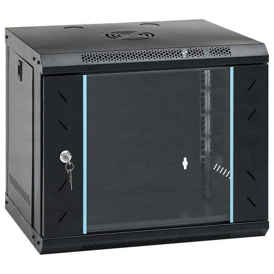 Netzwerkschrank mit Speicher Schwarz 53 x 45 x 45 cm Stahl